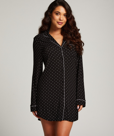 Essential Jersey Shirtdress, Black
