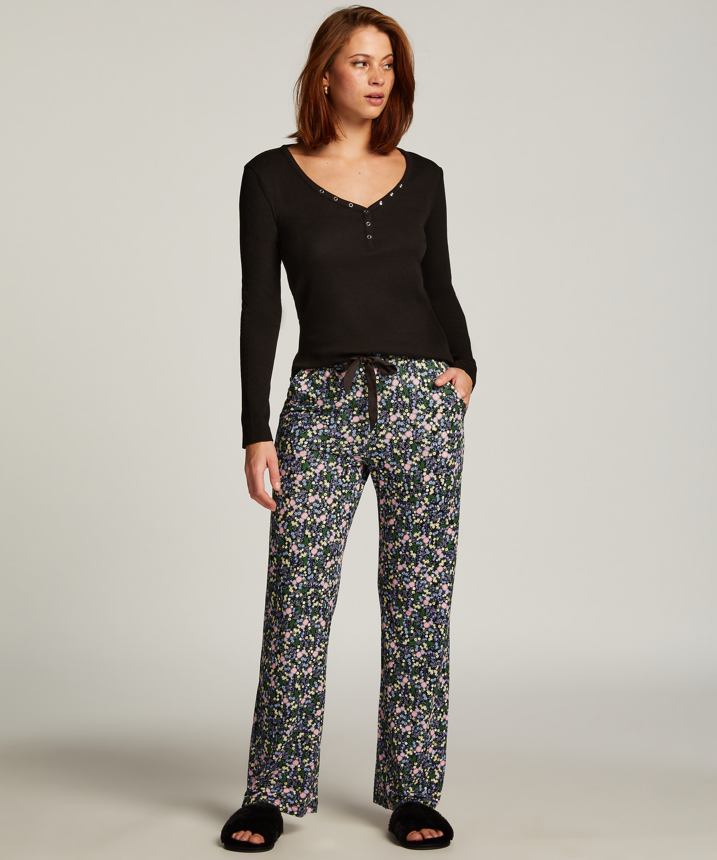 Tall Pyjama Pants, Black, main