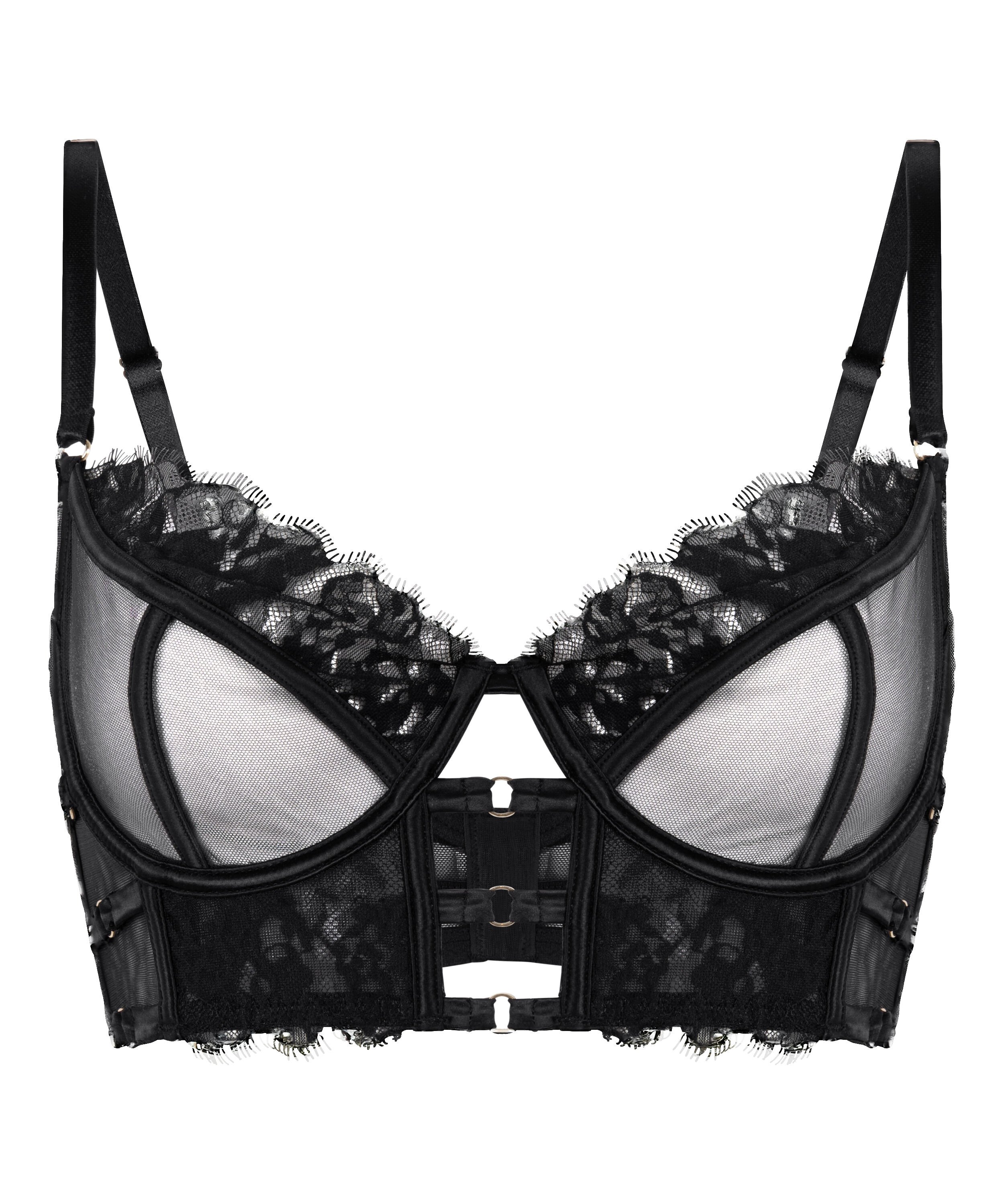 Nienke Non-Padded Underwired Longline Bra, Black