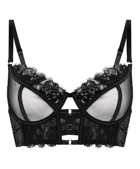 Nienke Non-Padded Underwired Longline Bra, Black