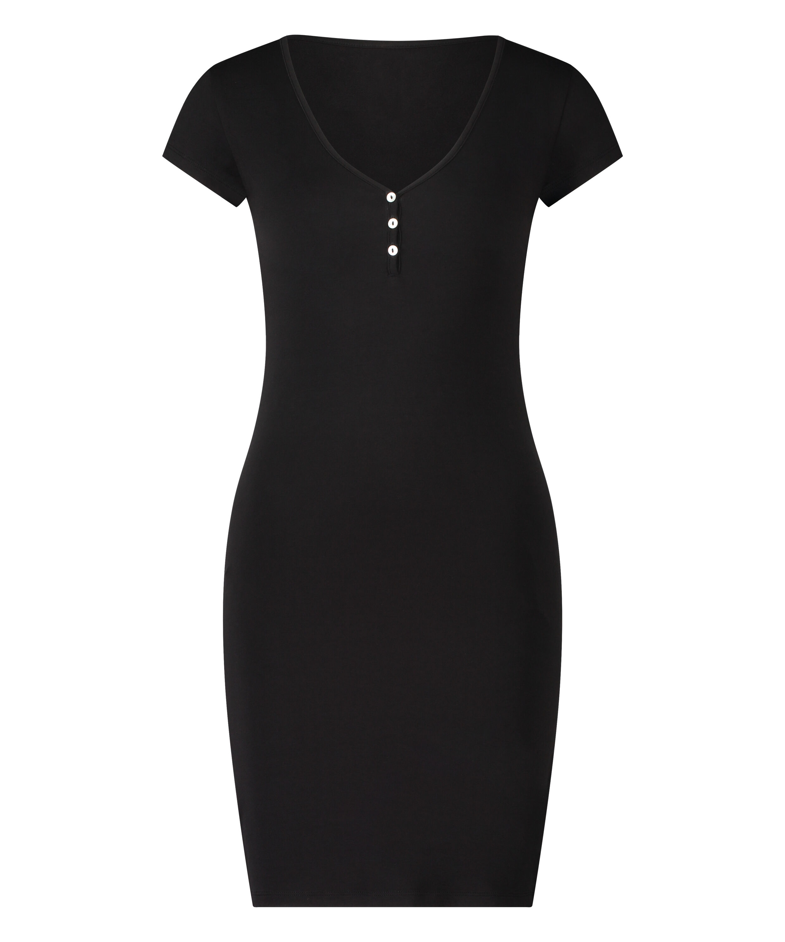 Henley Nightshirt, Black