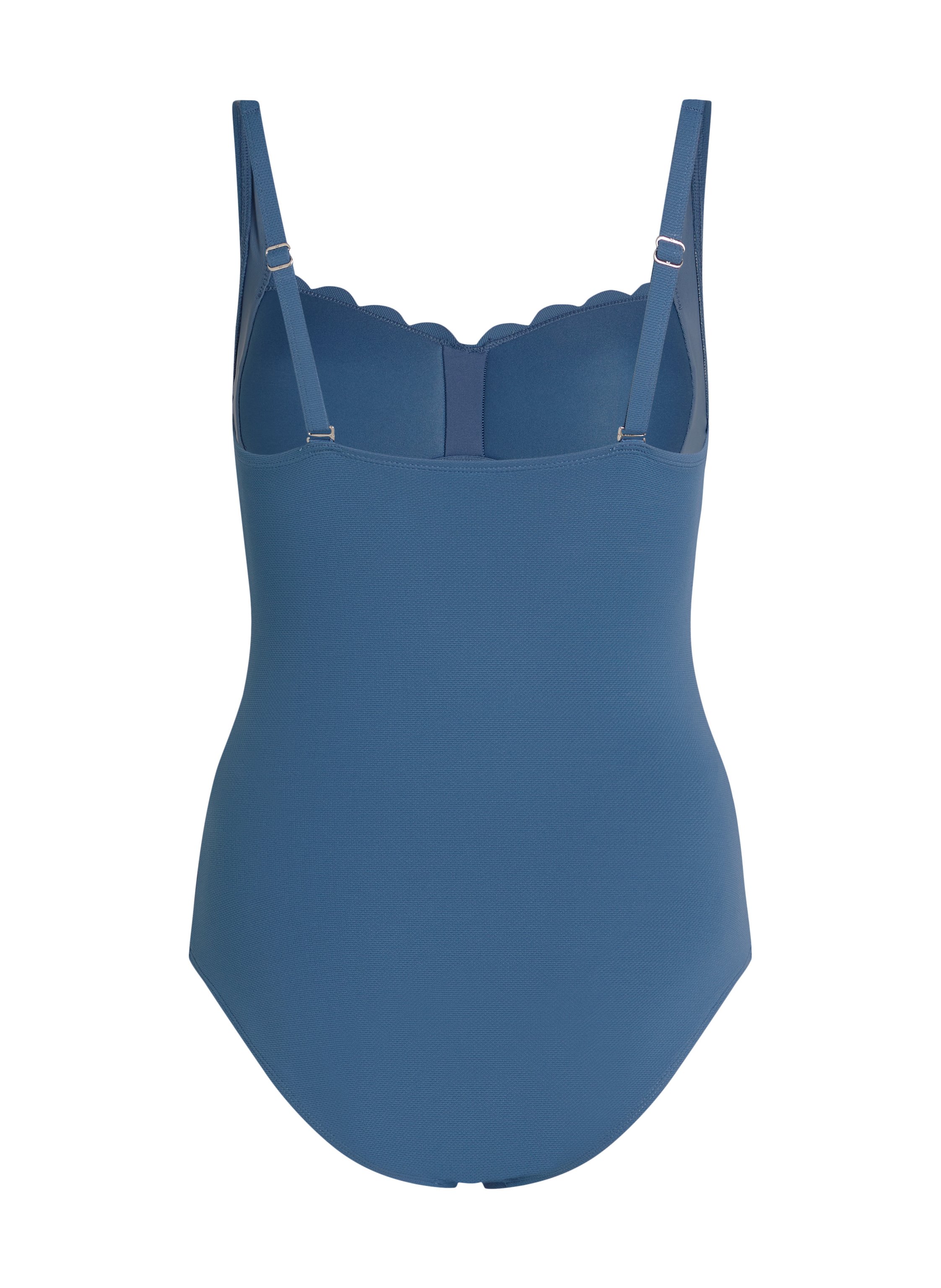 Shaping Scallop Swimsuit, Blue, main