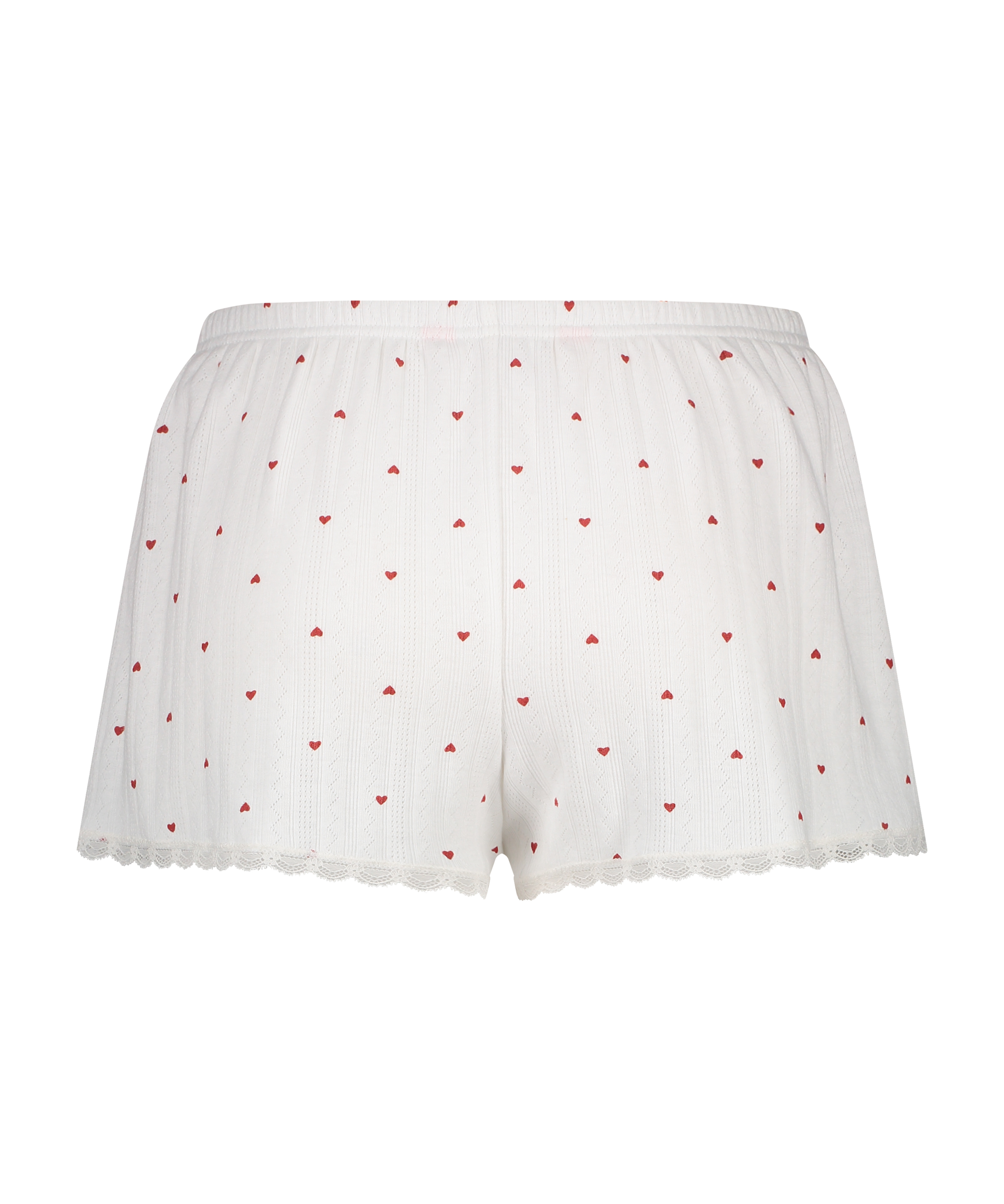 Pointelle Pyjama Shorts, White, main