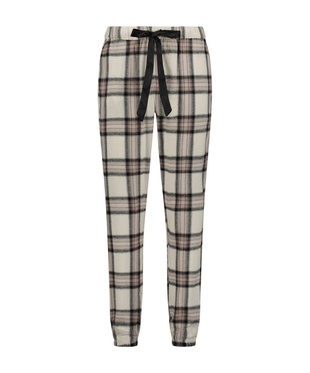 Petite Twill Check Pyjama Pants, Beige