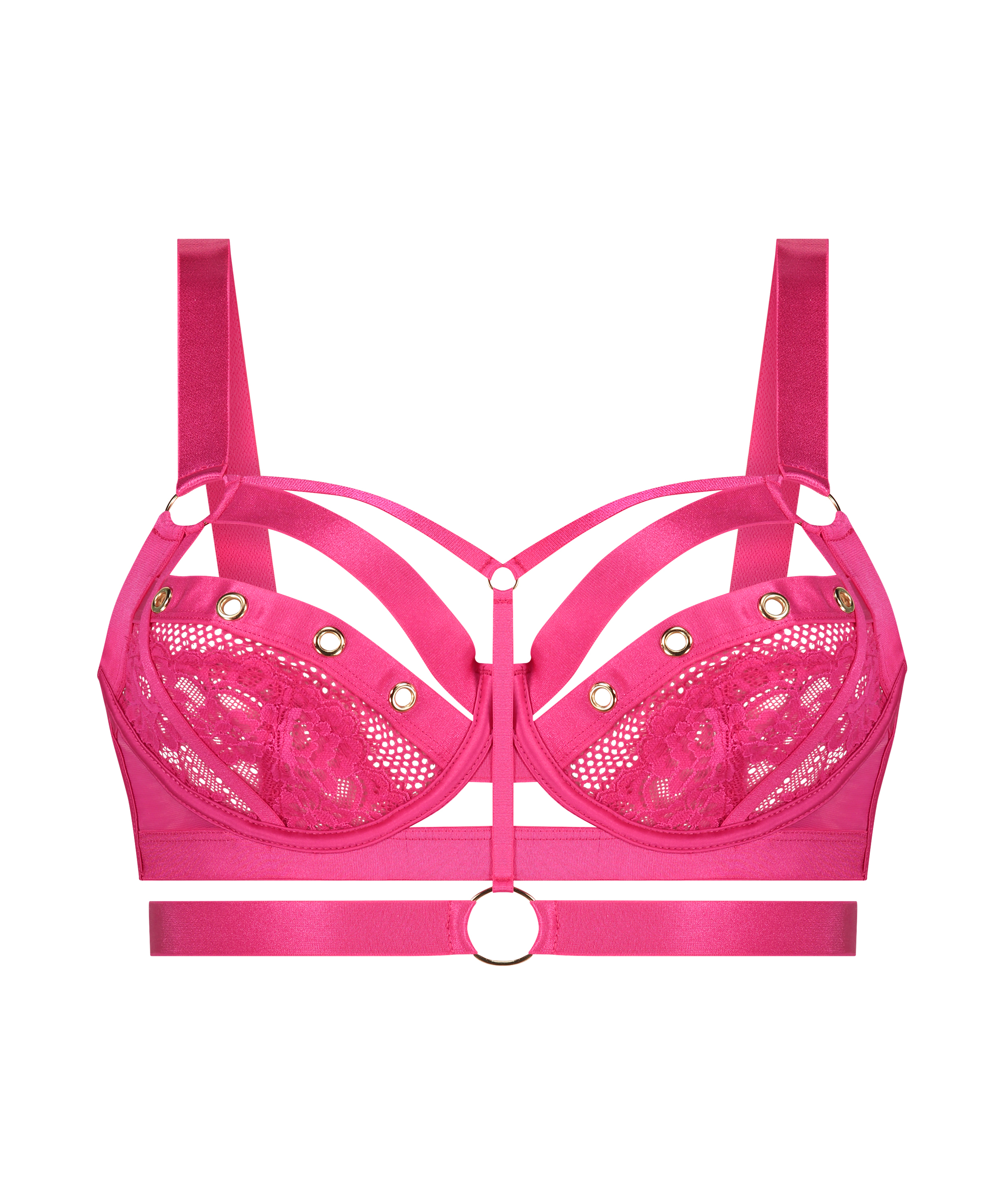 Sadie Non-Padded Underwired Longline Bra, Pink, main