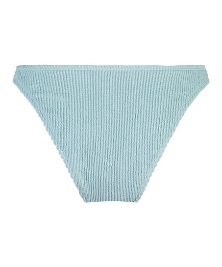 Crinkle High-Leg Bikini Bottoms, Blue
