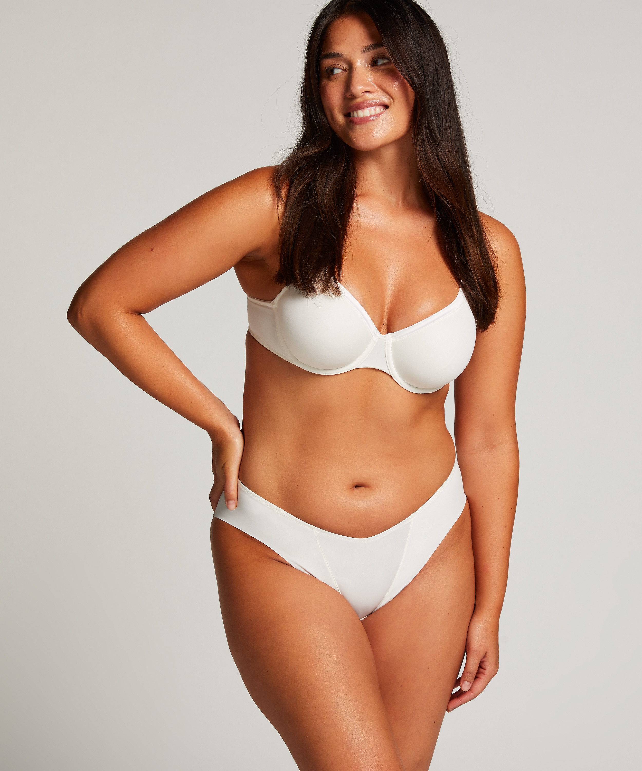 Satin Fleece Brief, White, main