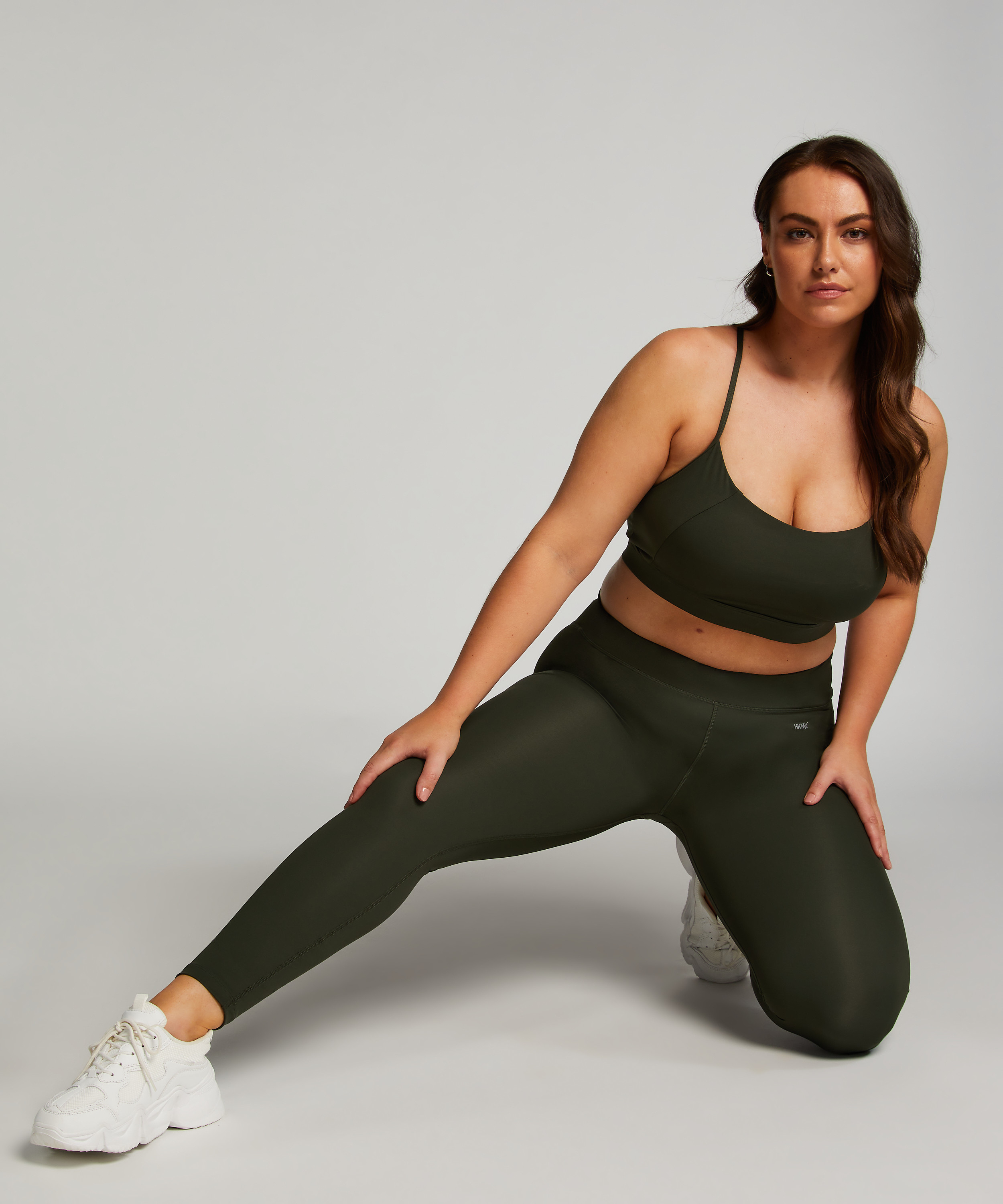 HKMX Crossed High Waisted Leggings, Green, main