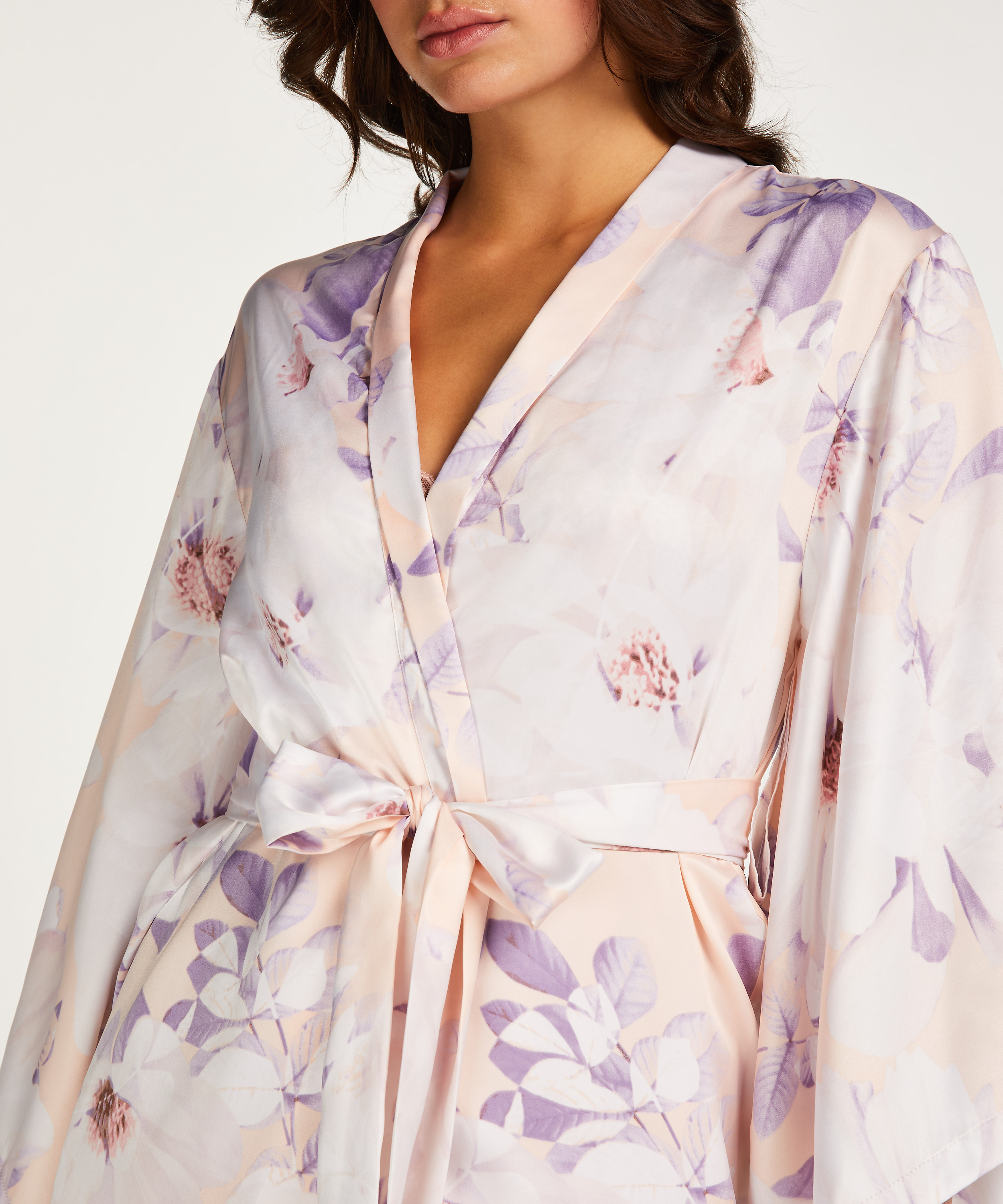 Satin kimono, Pink, main
