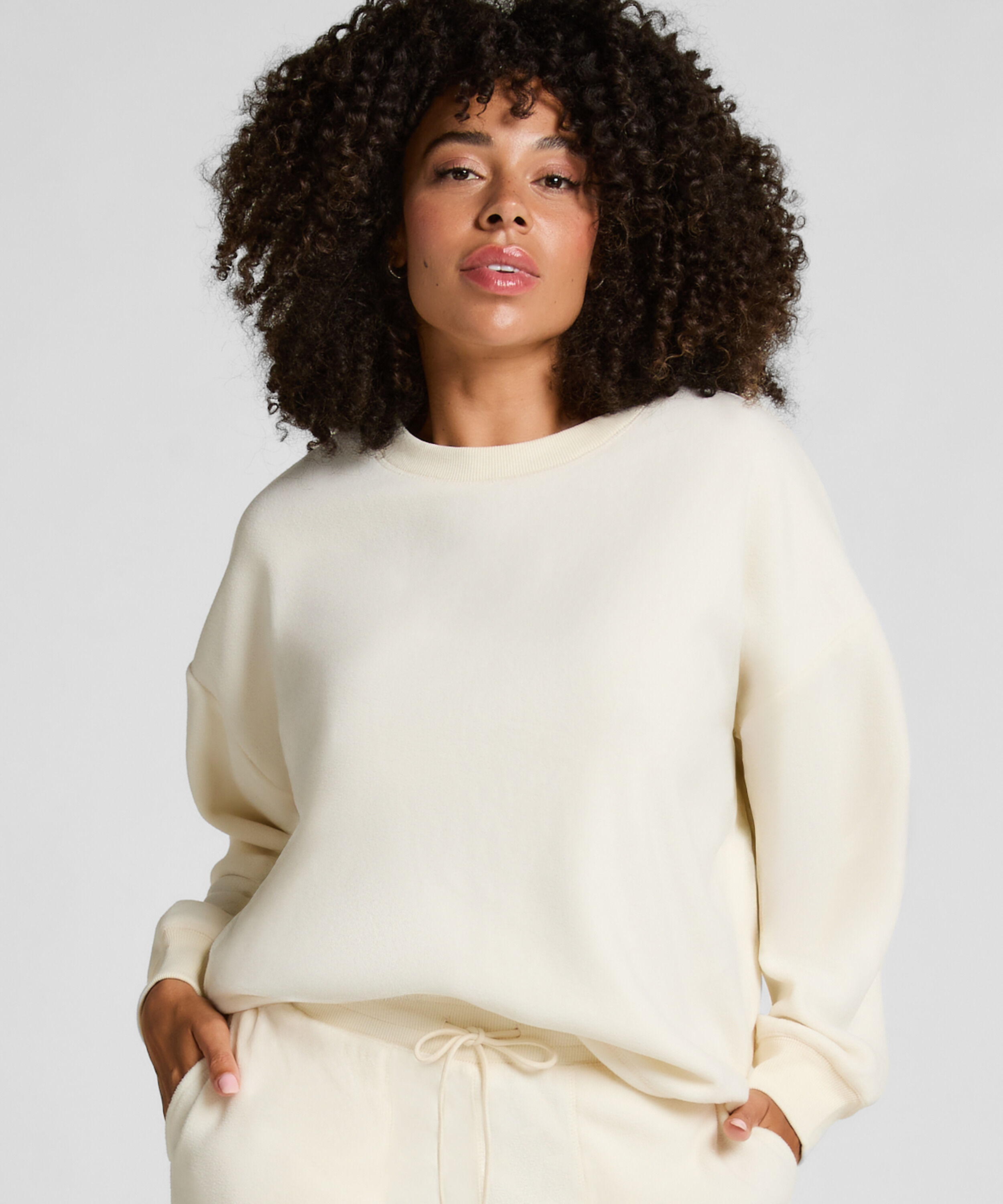 Top Sporty Fleece, White