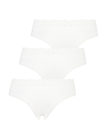 3-Pack Dakota Brazilian Shorts, White