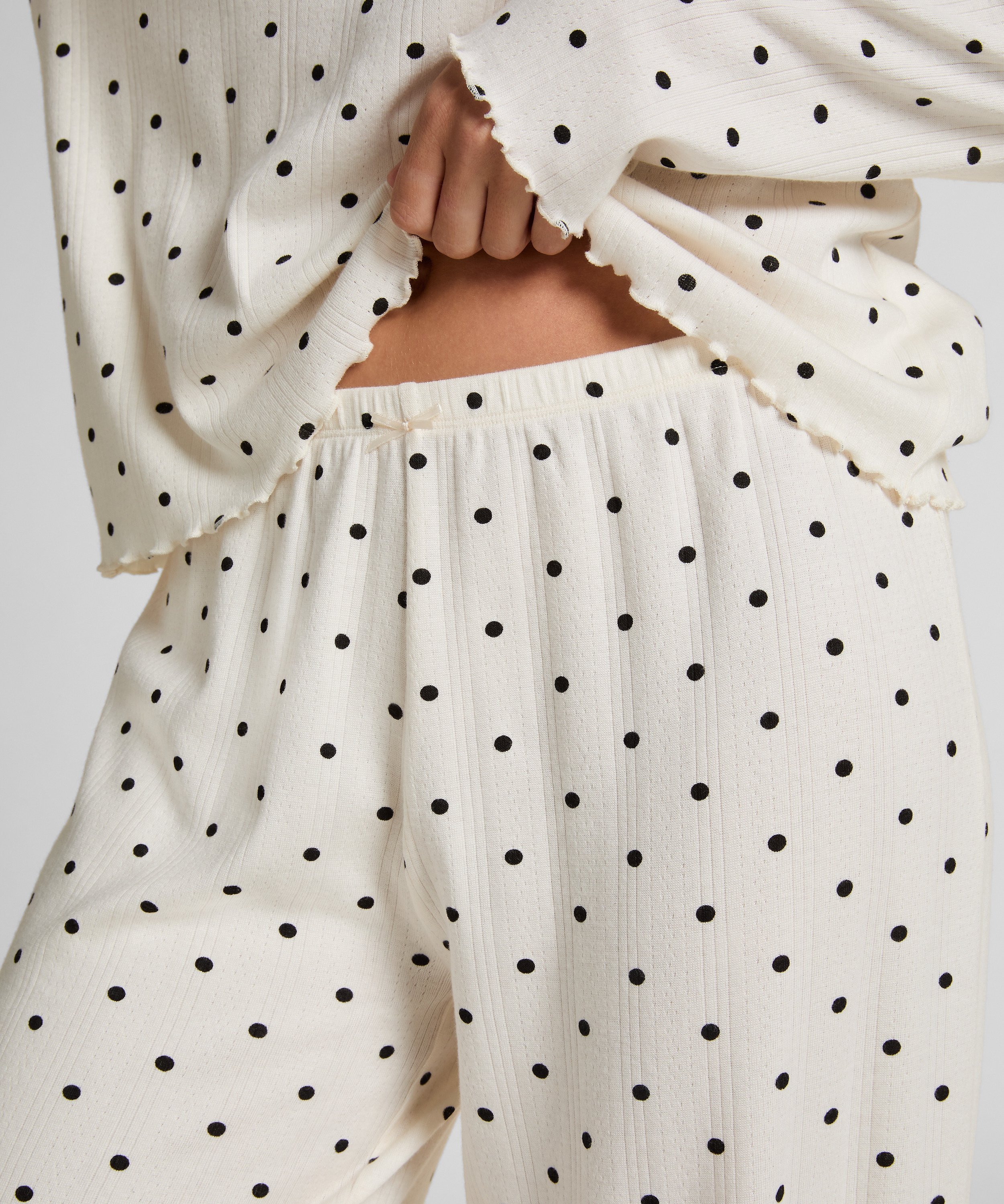 Pyjama Pant Loose Pointelle, White, main