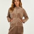 Velour hoodie jacket, Brown