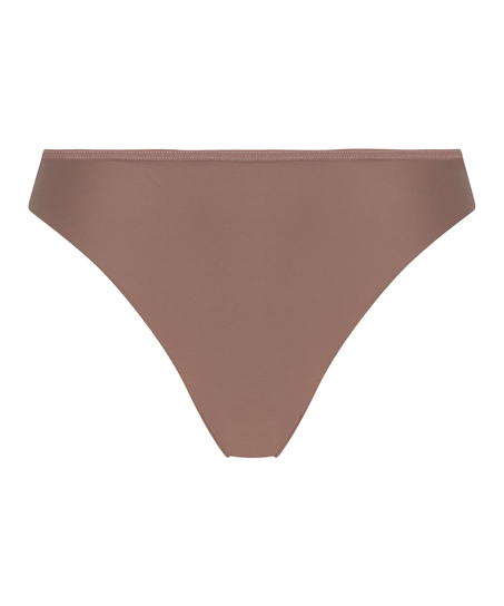 Lace Back Invisible Thong, Brown