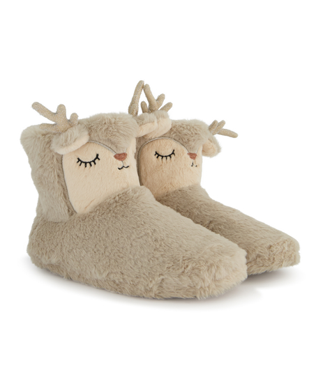 Luna reindeer slippers, Grey