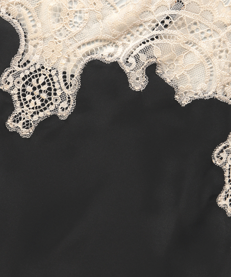 Satin Pyjama Set, Black