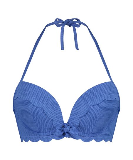 Scallop push-up underwired bikini top Cup A - E, Blue