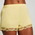 Satin pyjama shorts, Yellow