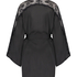 Satin Lace Kimono, Black
