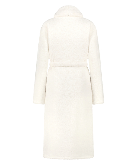Fleece Bathrobe, White