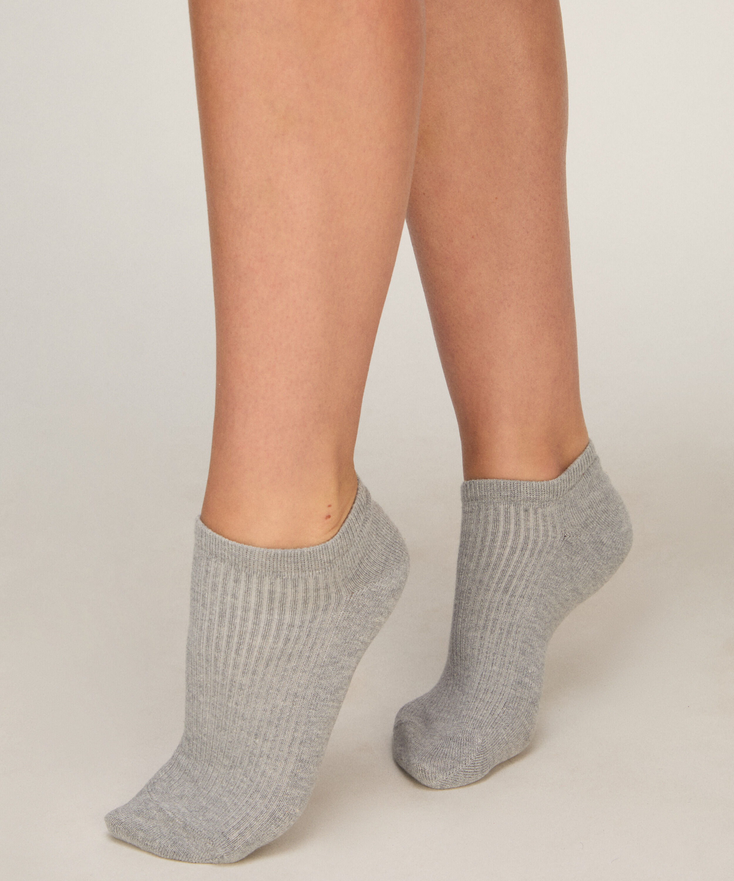 3-Pack Cotton Trainer Liner Socks, Grey