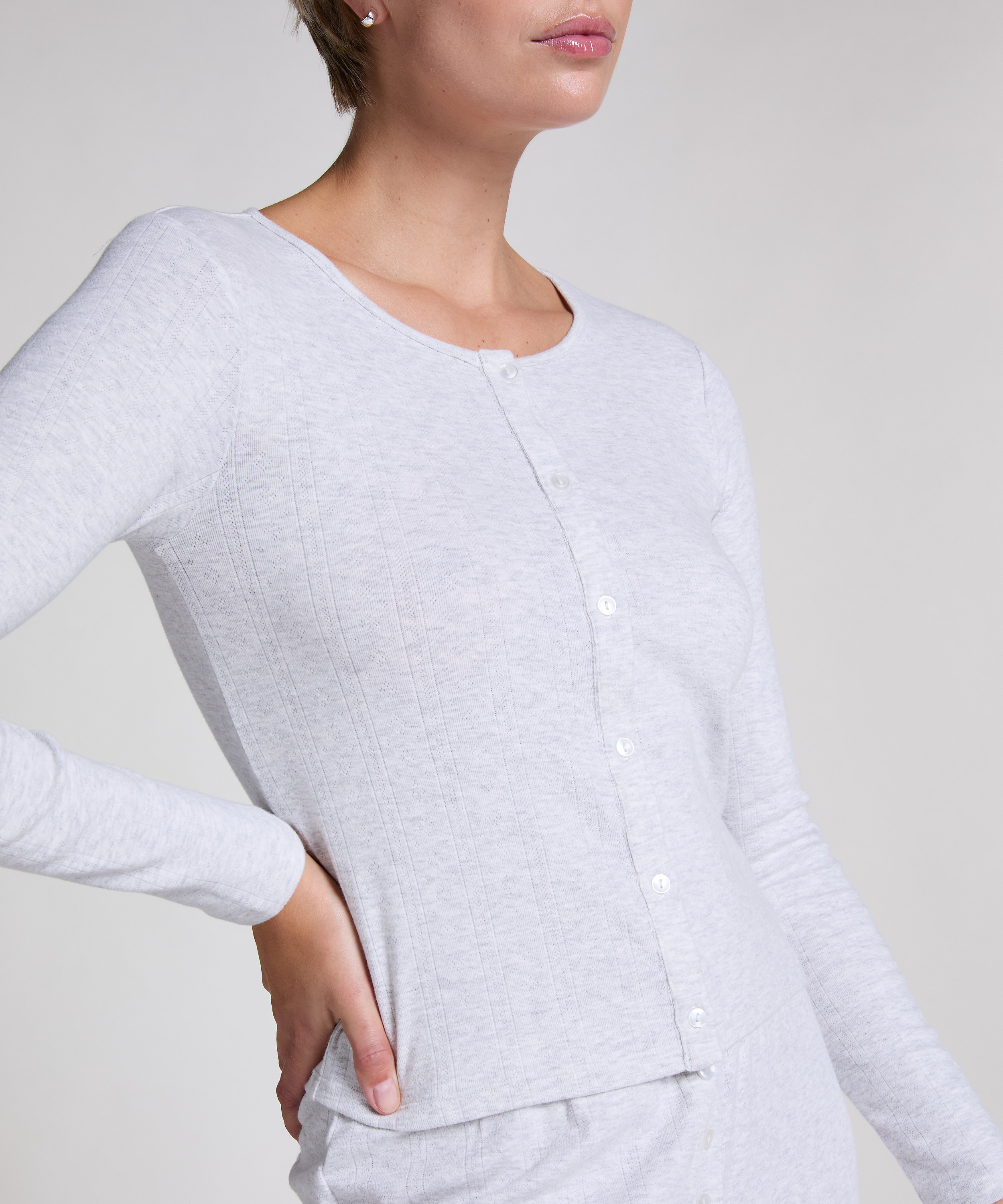 Pyjama Top, Grey, main