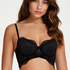 Raine padded longline underwired bra, Black