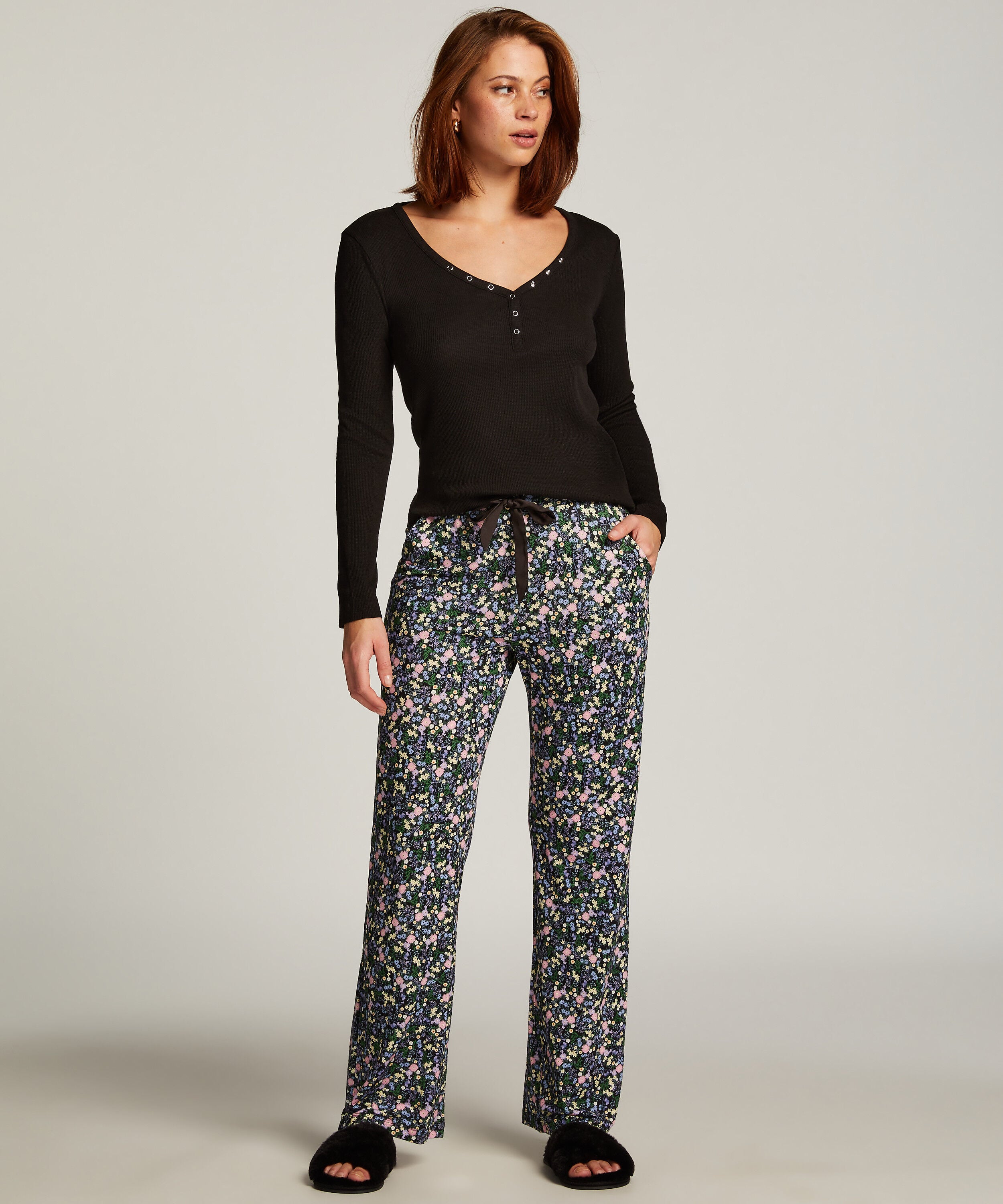 Jersey Pyjama Pants, Black Jersey Pyjama Pants, Black