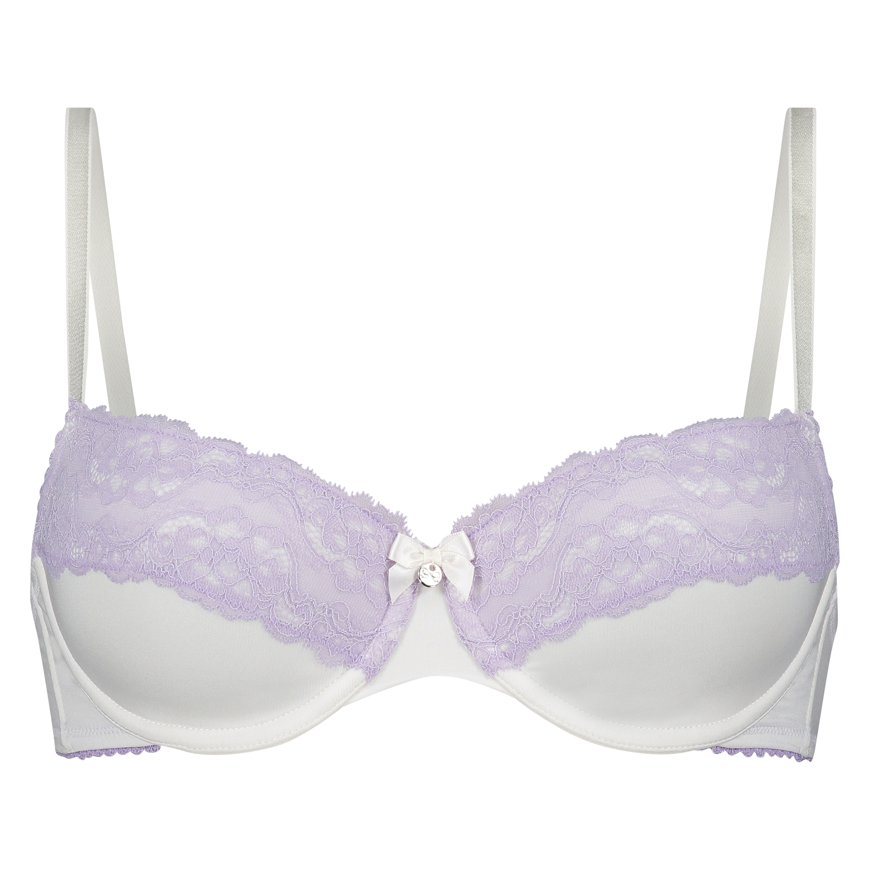 Cherry Padded Underwired Bra, White, main