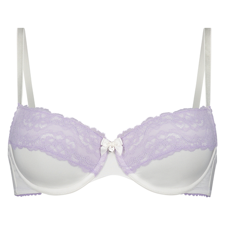 Cherry Padded Underwired Bra, White
