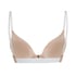 Transparant Padded Underwired Push-Up Bra, Beige