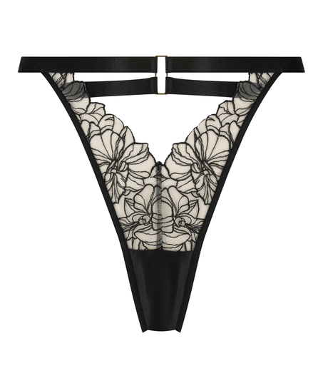 Tara high-cut thong, Black