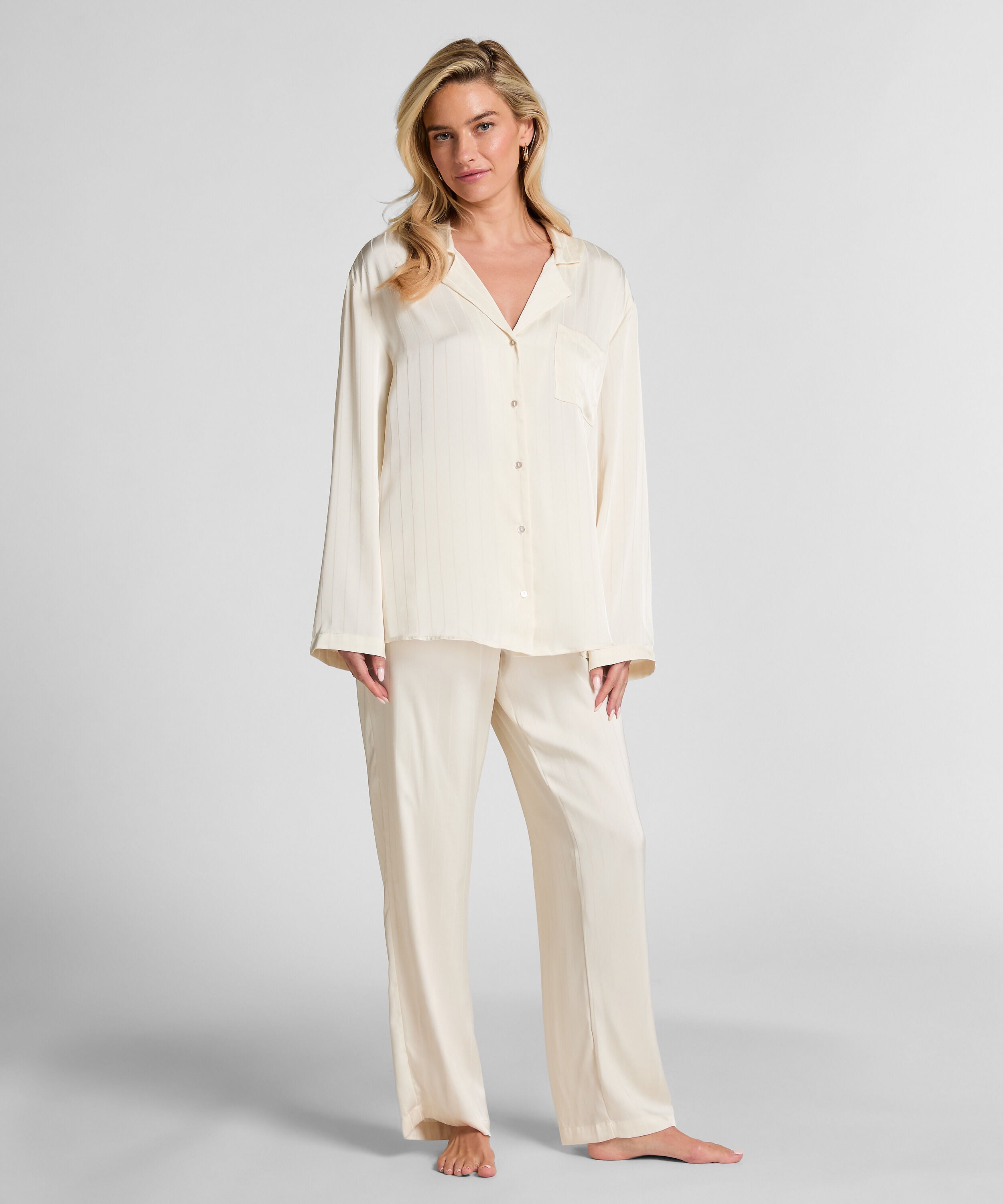 Satin Pinstripe Trousers