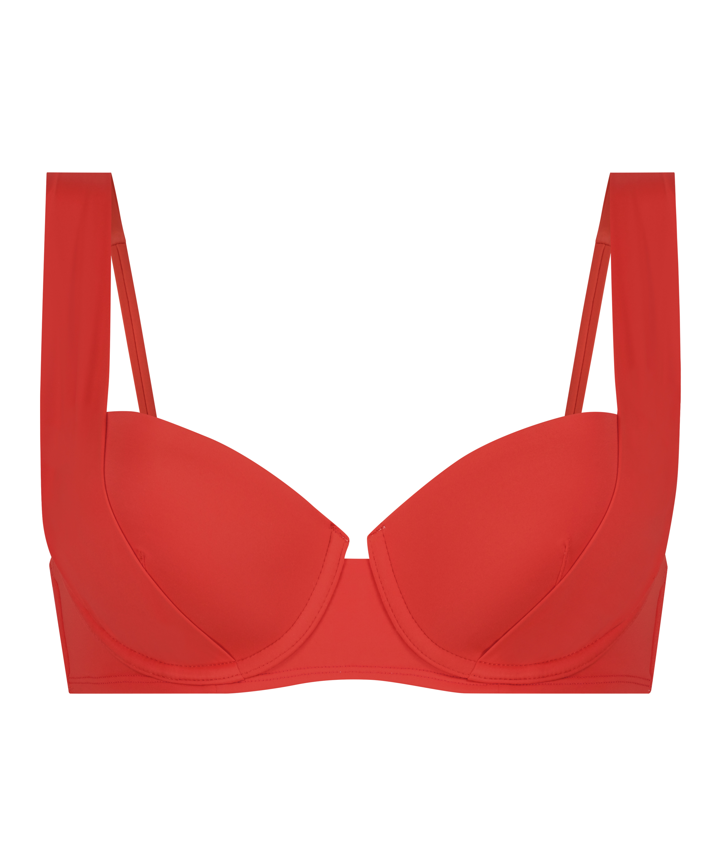 Sardinia padded underwired bikini top, Red, main