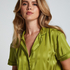 Satin Short-Sleeved Jacket, Green
