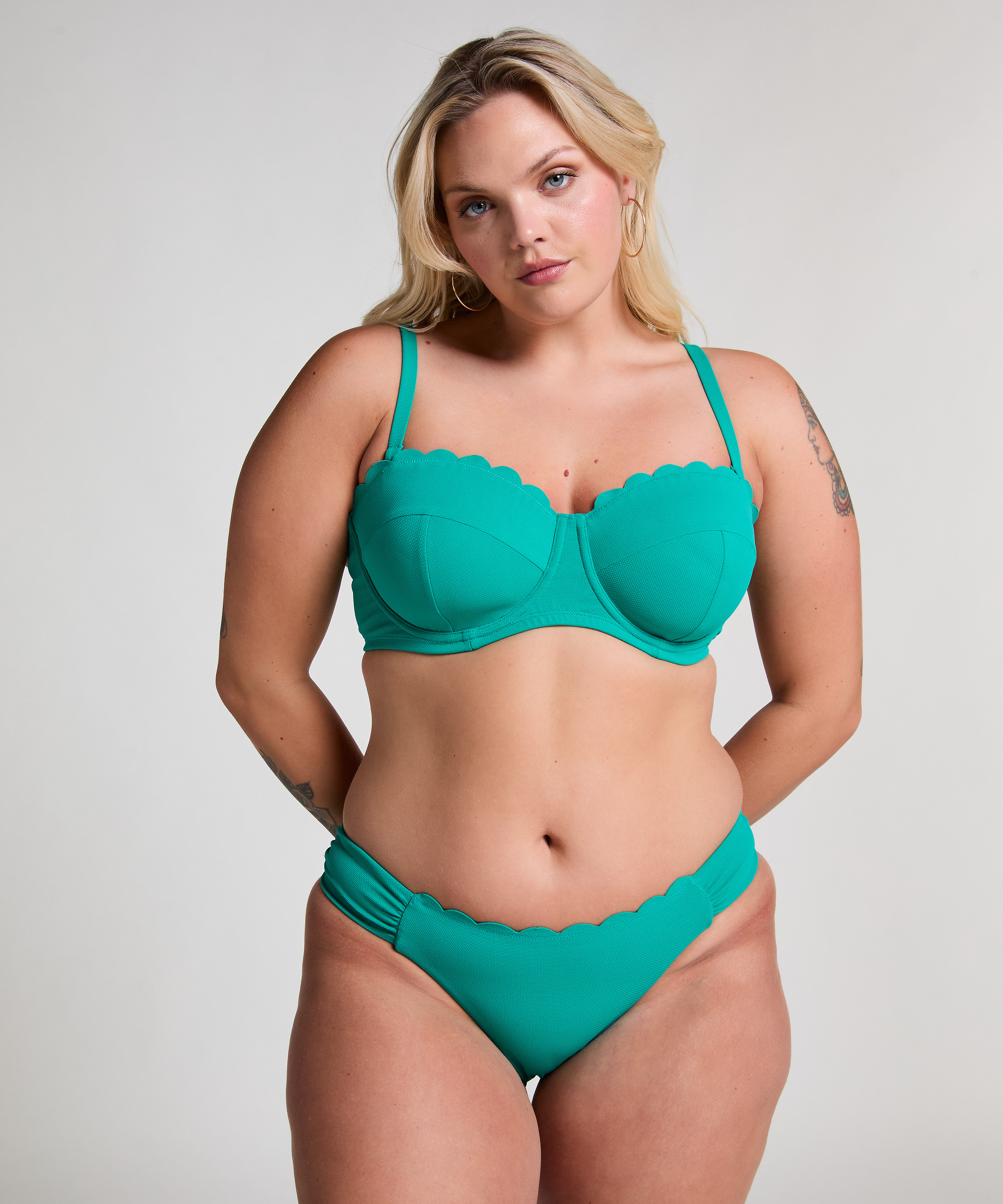 Scallop Rio Bikini Bottoms, Green, main