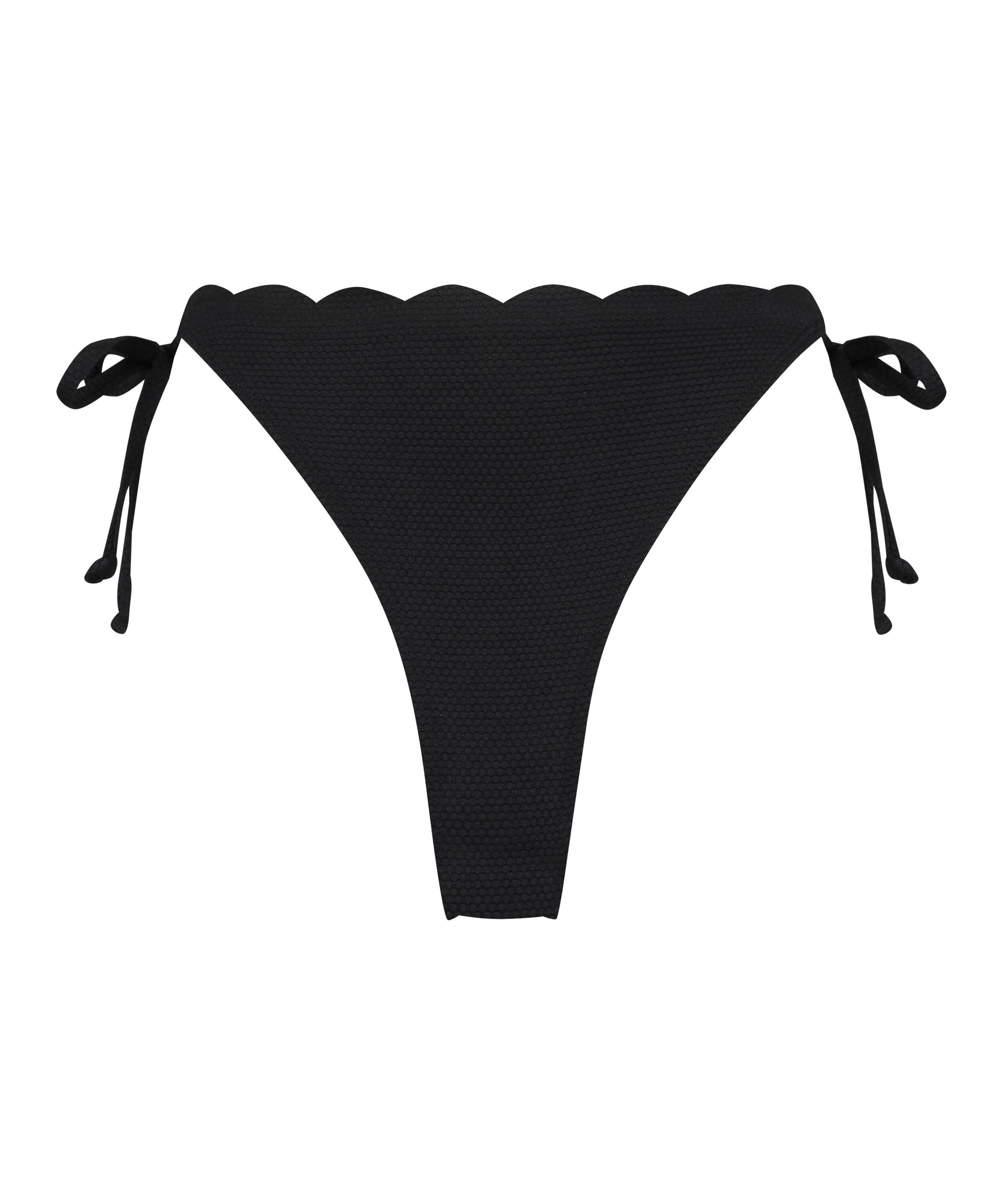 Scallop Bikini Bottoms, Black