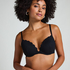 Scallop padded underwired bikini-top, Black