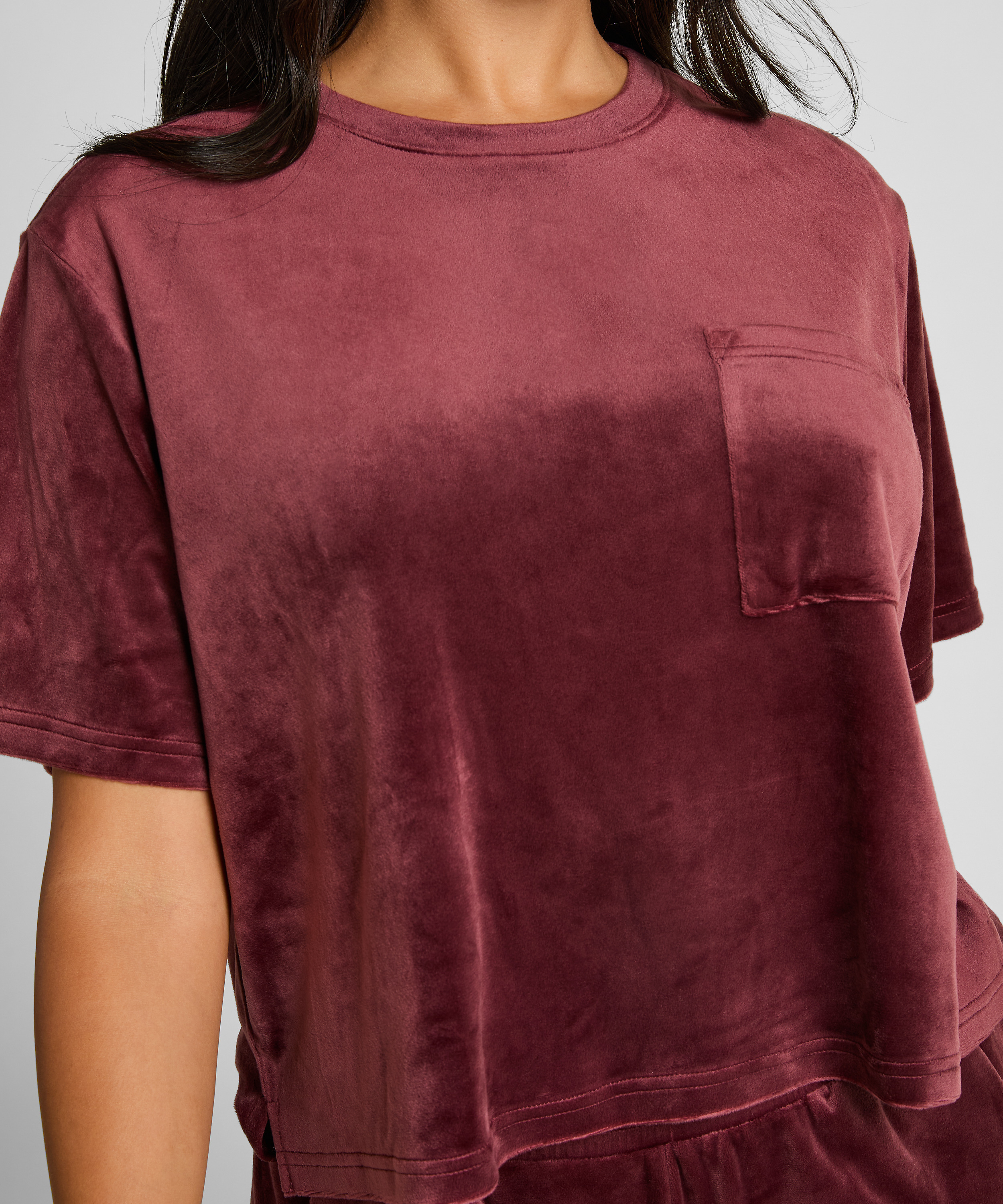 Top Velours Pocket, Red, main