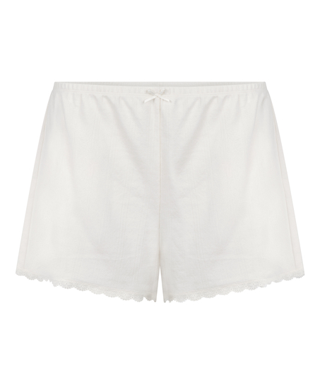Pointelle Shorts, White