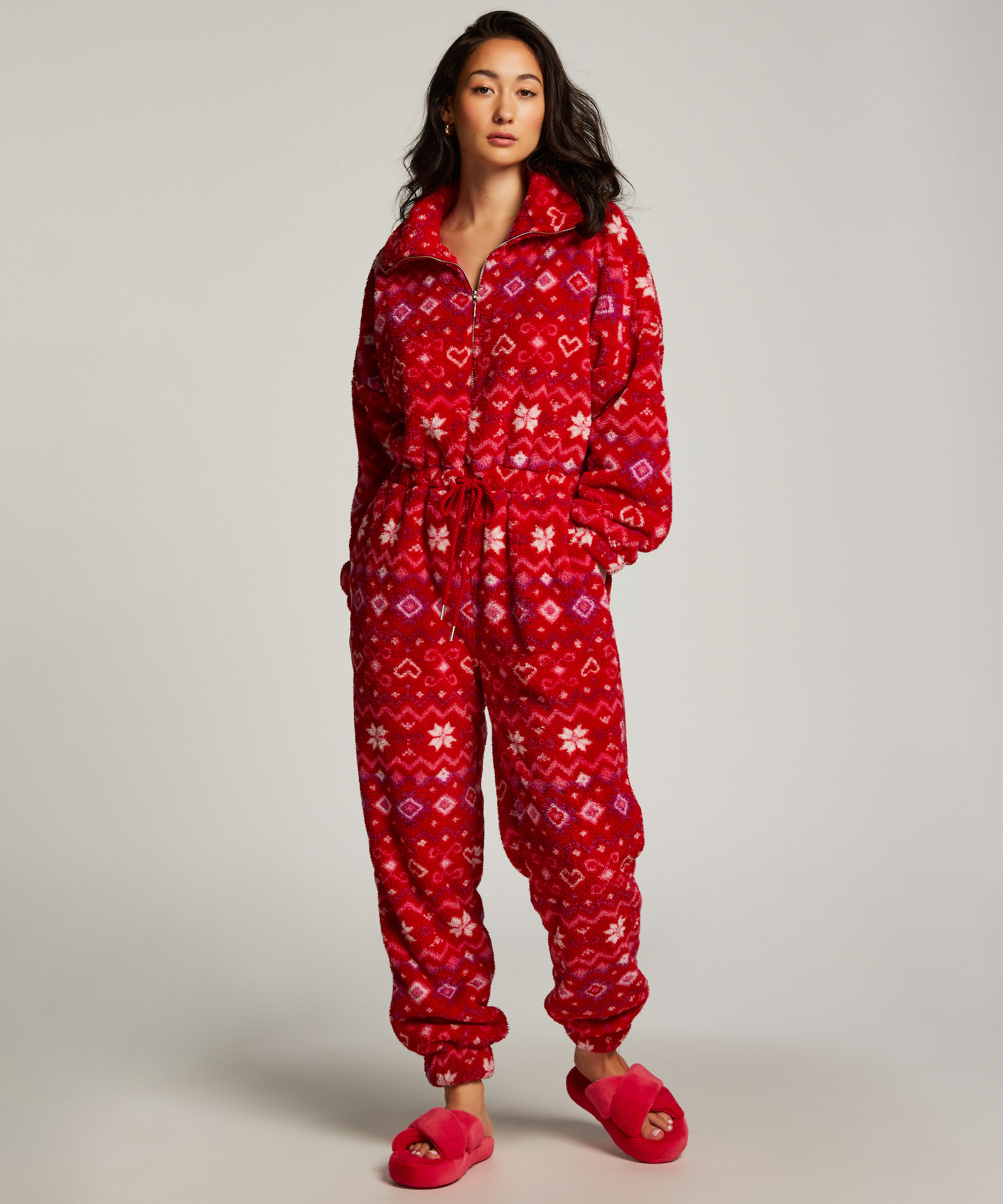 Onesie fleece, Red, main