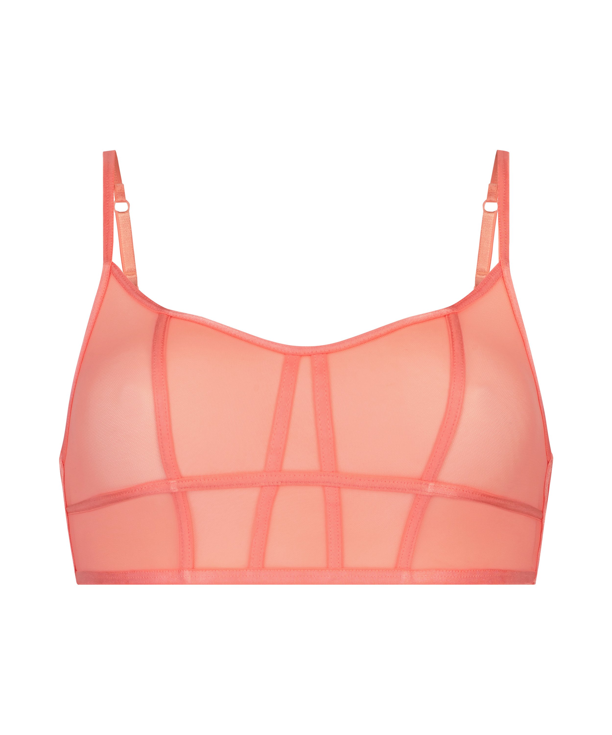 Sexy mesh longline bralette, Orange, main