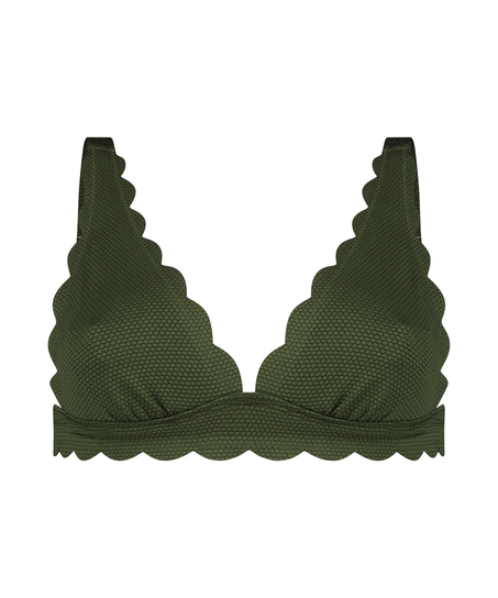 Scallop triangle bikini top, Green