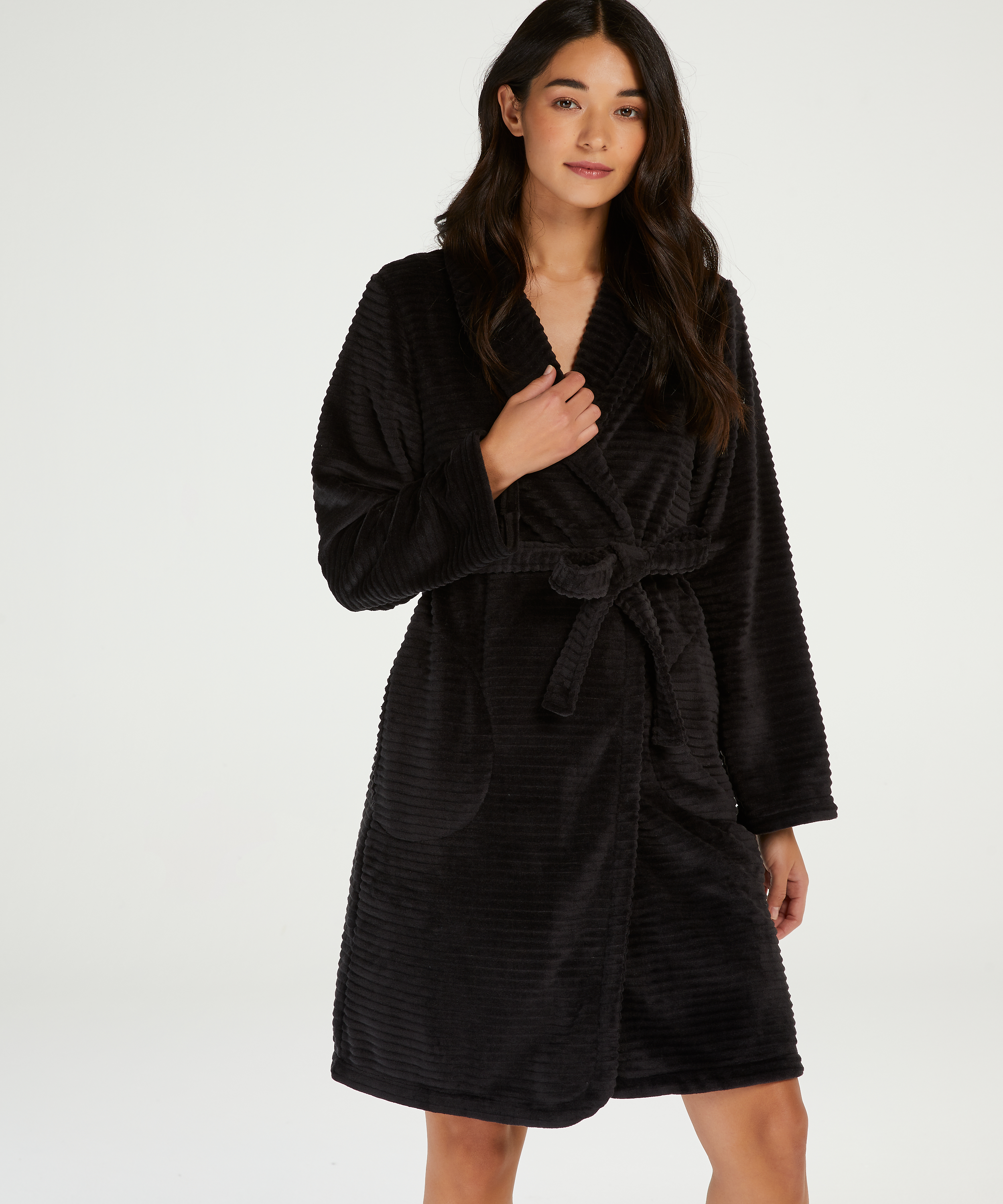 Short Fleece Ribbed Bathrobe for £37 Dressing Gown Hunkemöller